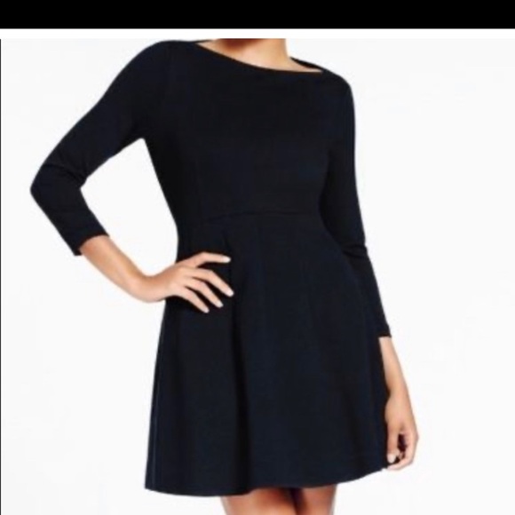 🎉HP🎉Kate Spade Black Boat Neck Classic Long Sleeve Size 8 Night OutDress - Picture 1 of 6